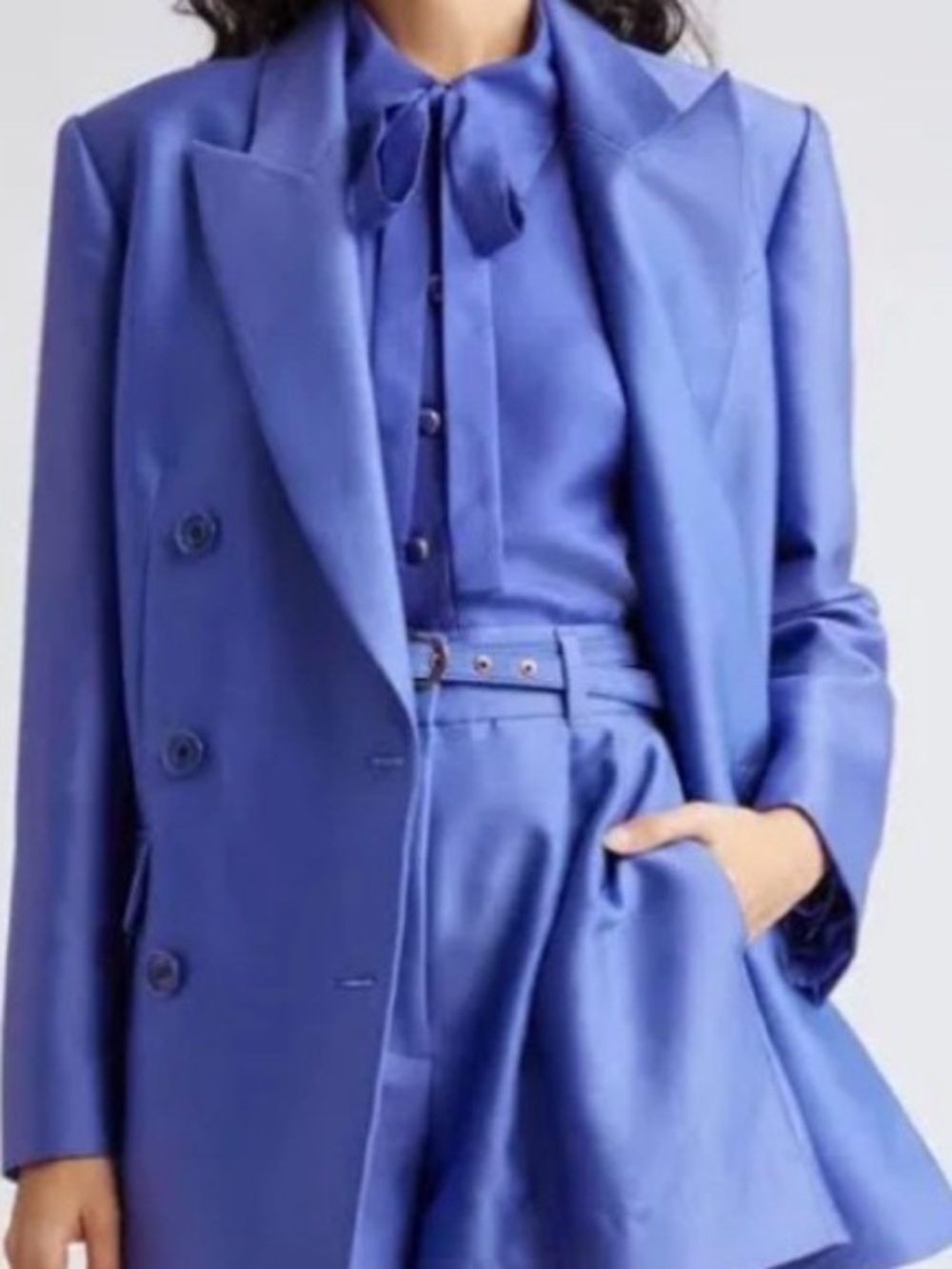 Zimmermann Natura Wool and Silk Double-Breasted Blazer Jacket